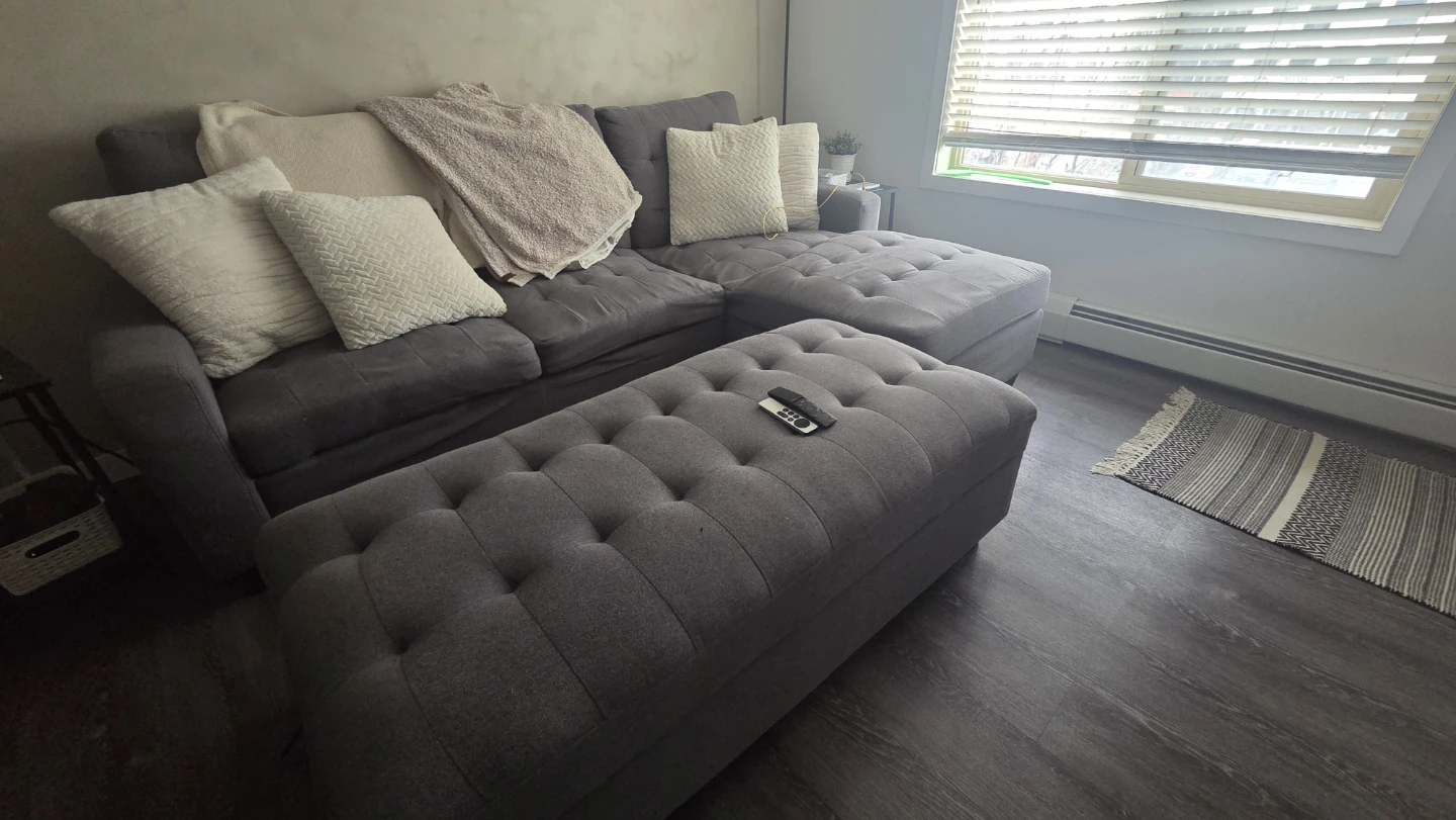 Sectional Couch + Oversized Ottoman
