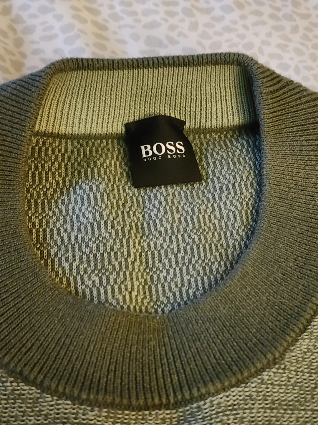 BOSS Hugo Boss Wool/Cotton Knit Sweater - Green - photo 2