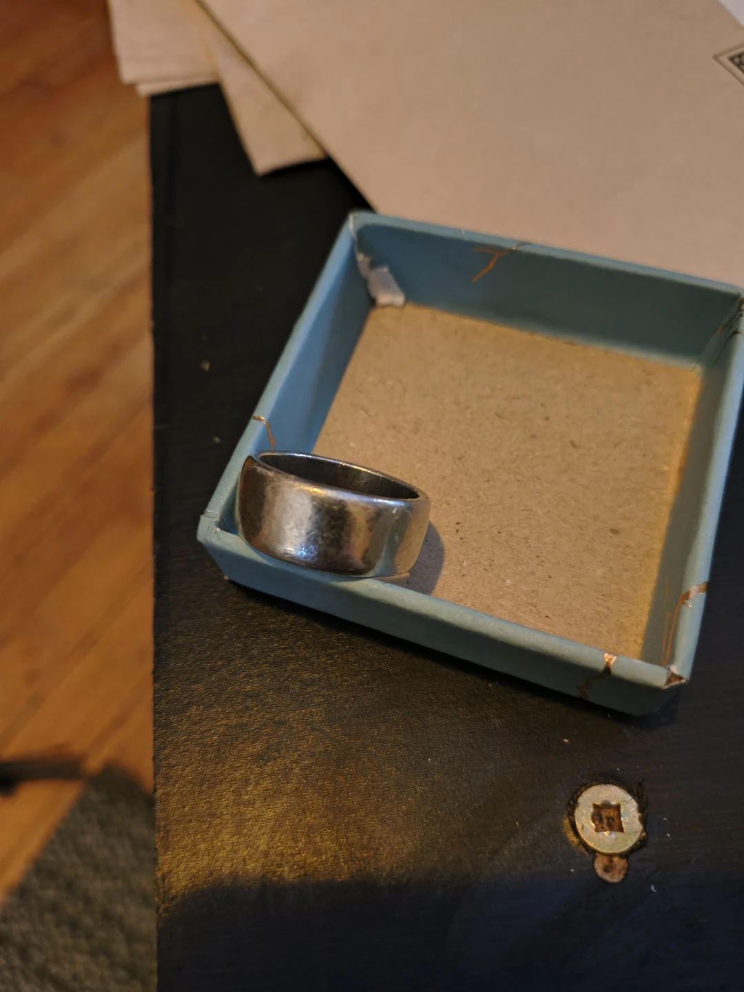 Simple Silver Tone Band Ring - photo 2