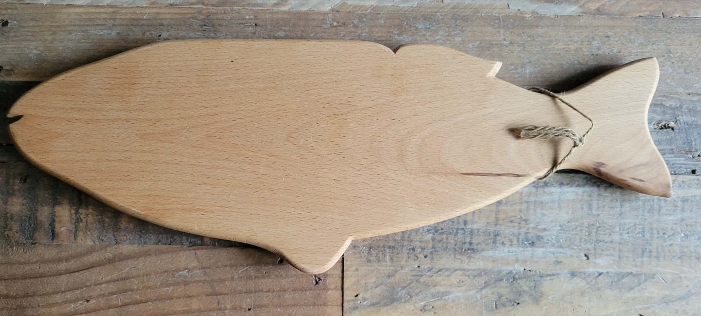 Handmade Wooden Fish Serving Platter - photo 2