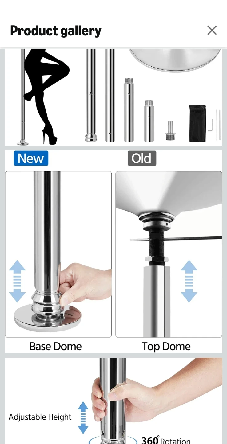 Adjustable Stainless Steel Dance Pole - photo 2