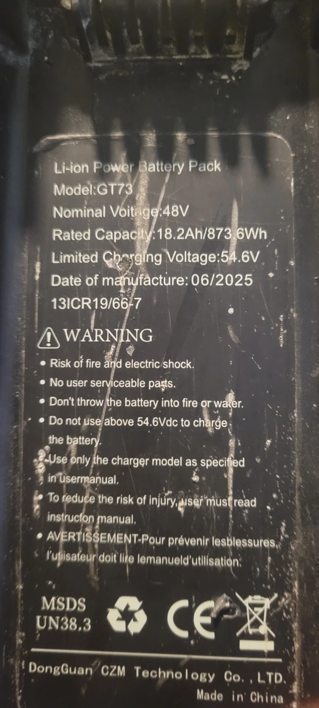 GT73 48V Li-ion Slide On Battery Pack - photo 2