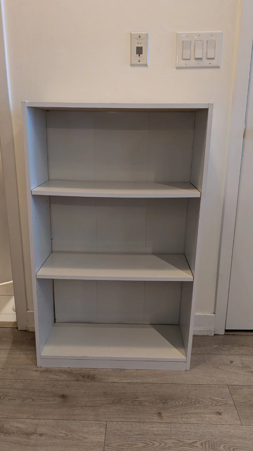 White book shelf