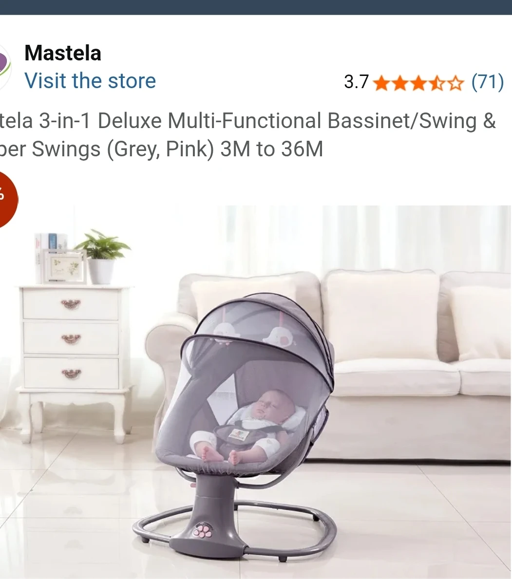 Mastela Baby Swing and Bassinet 3 in 1