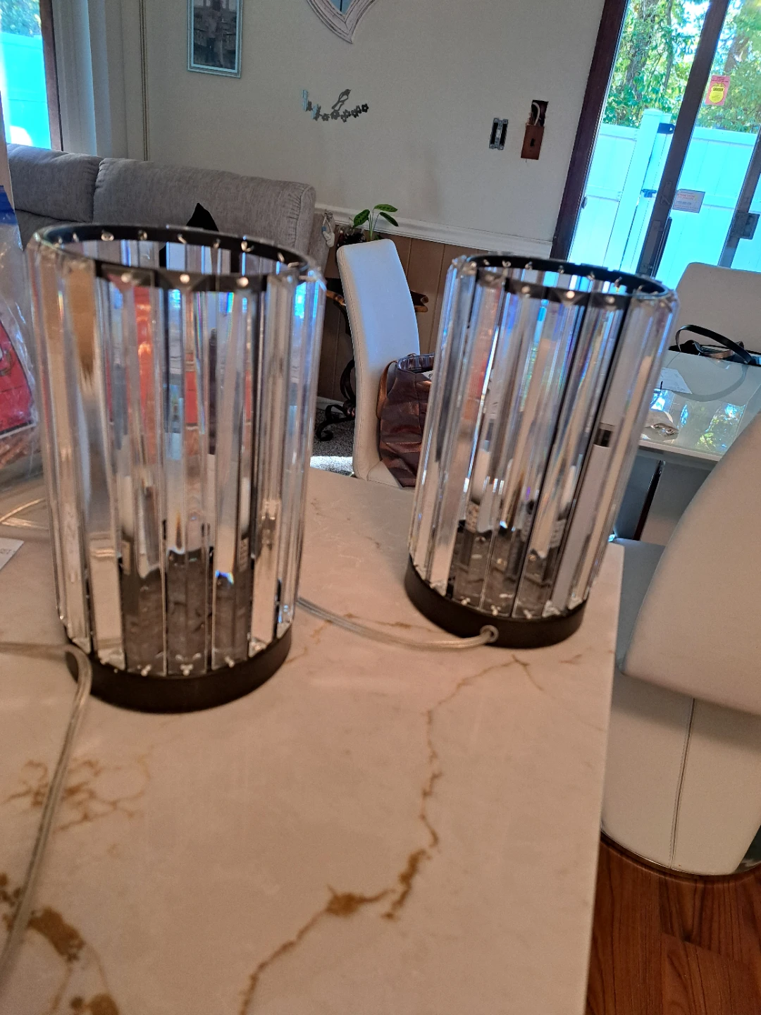 Set of Two Crystal acrylic Table Lamps