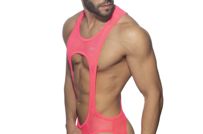 Addicted Neon Pink Mesh Singlet Bodysuit - photo 4