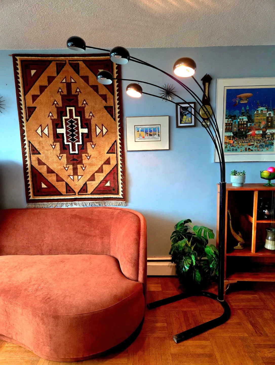 Vintage 5-Light Mid-Century Modern Style Arch Floor Lamp - photo 3