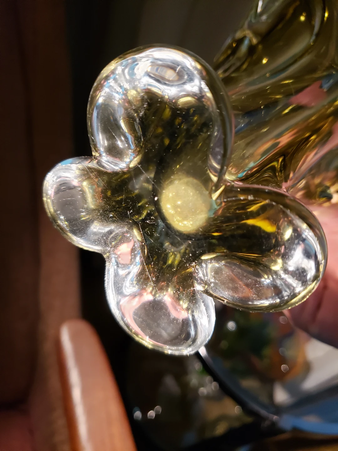 Vintage Chalet Olive art glass vase - photo 4