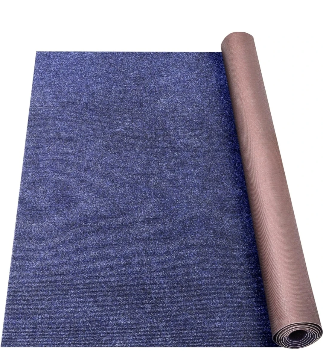 Blue Ribbed Indoor Carpet Runner