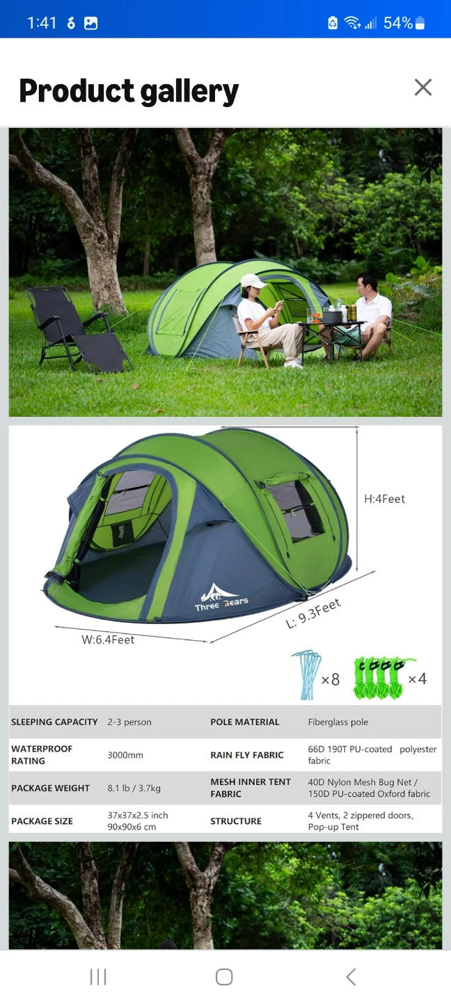Three Bears 2-Person Pop-Up Tent - photo 2