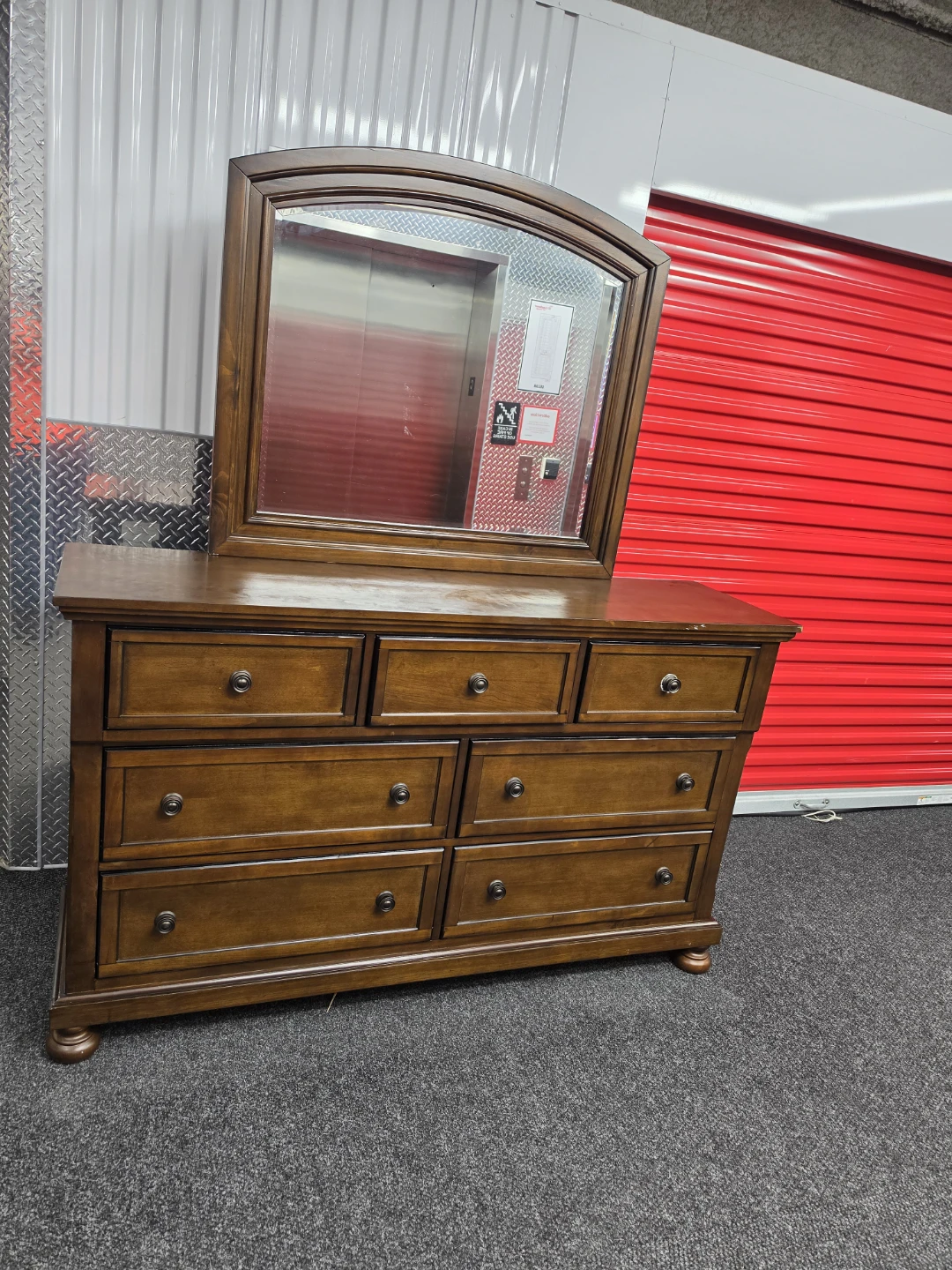 Wooden Dresser with Mirror - photo 2