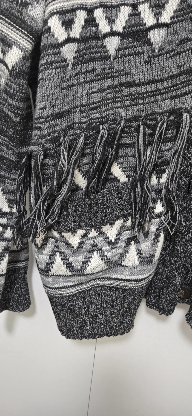 Ardene Geo Print Fringed Cardigan - photo 3