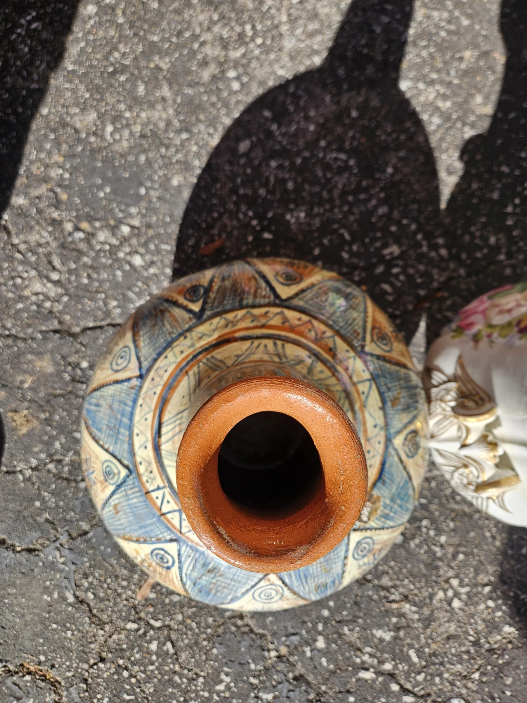 Decorative Hand-Painted Clay Vase - photo 3