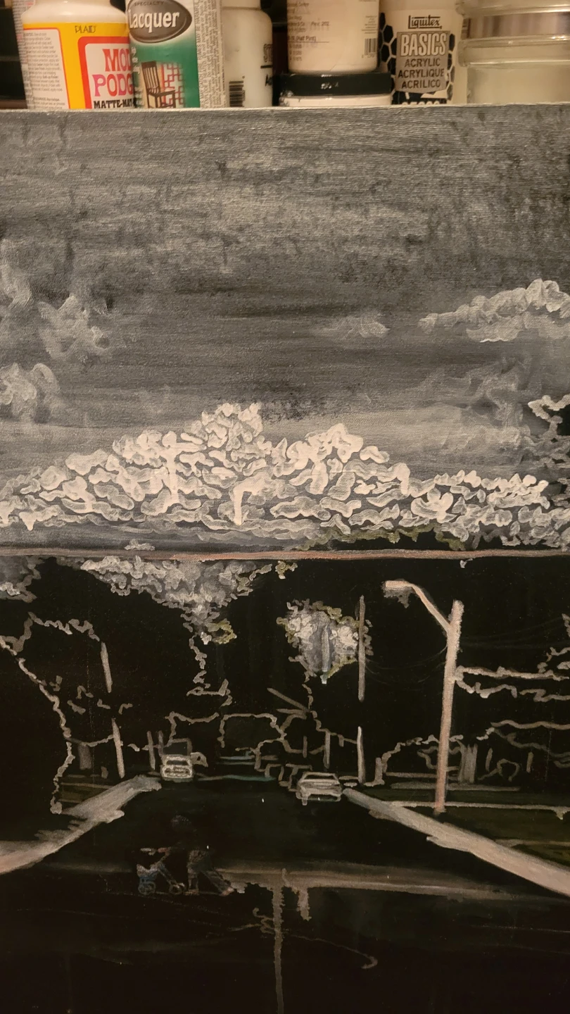 Original Night Landscape Painting. Art. Hamilton Street Scene - photo 4