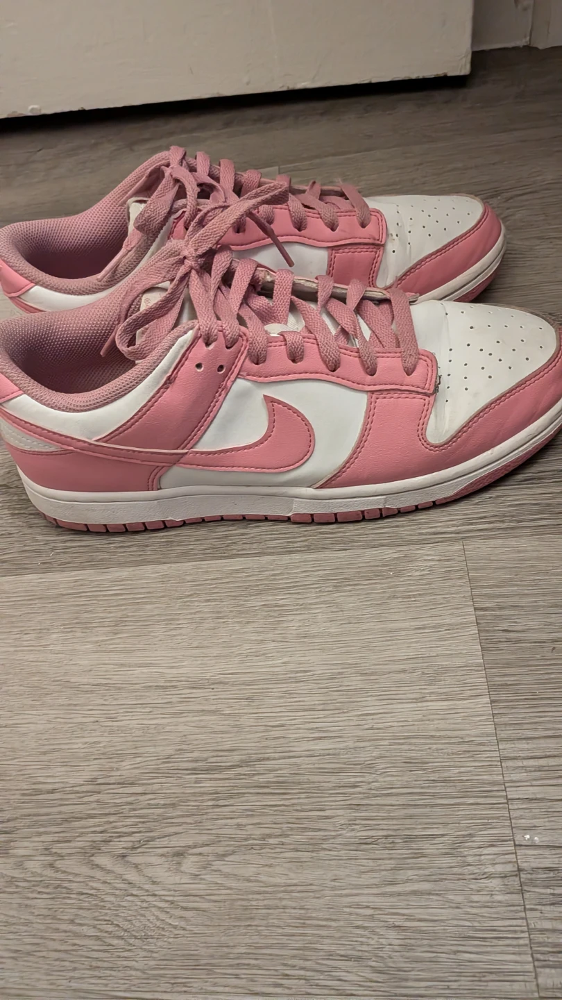 Nike Dunk Low Pink and White Sneakers  (Sold As Is)