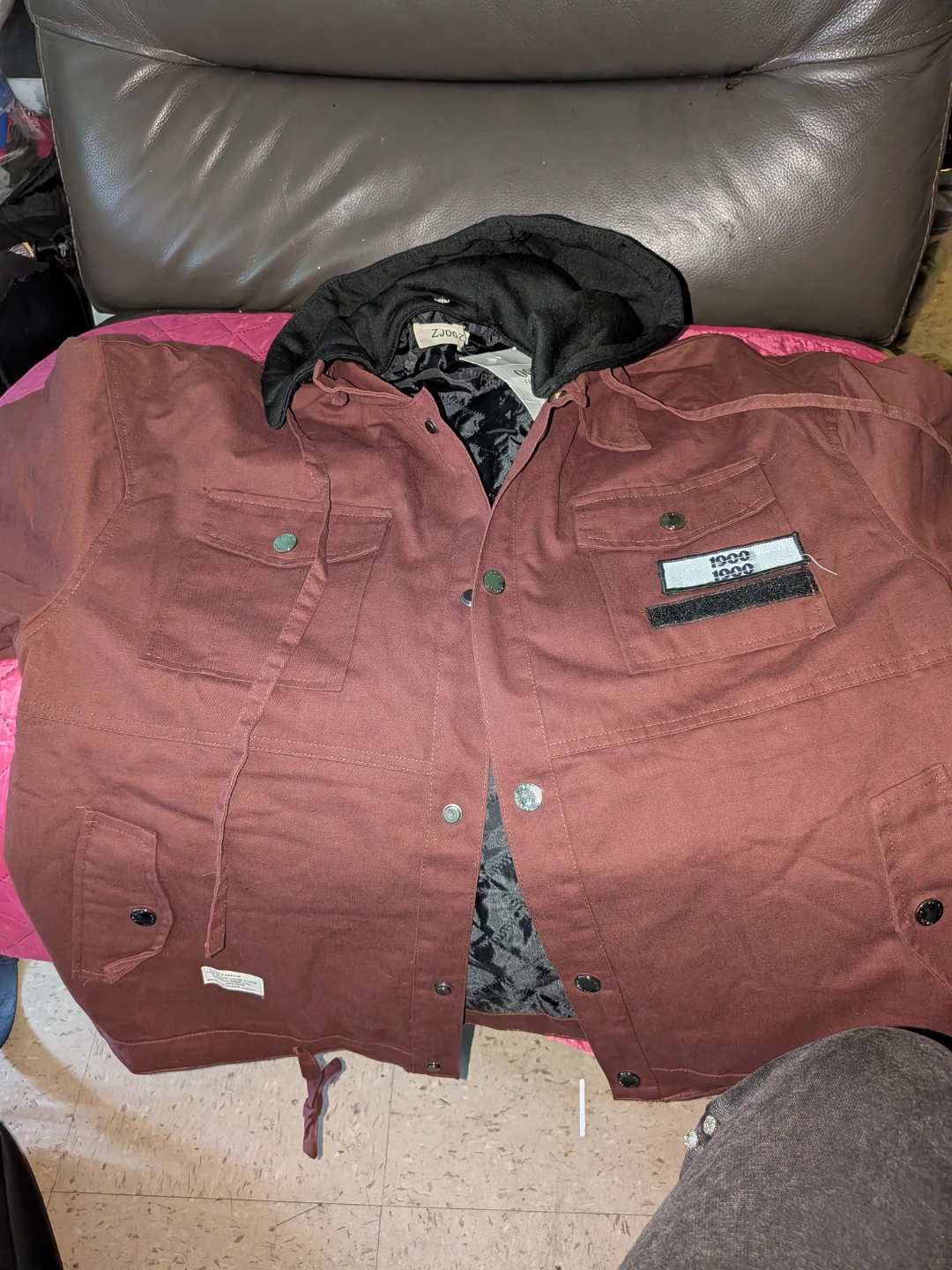 Maroon Hooded Jacket - photo 2