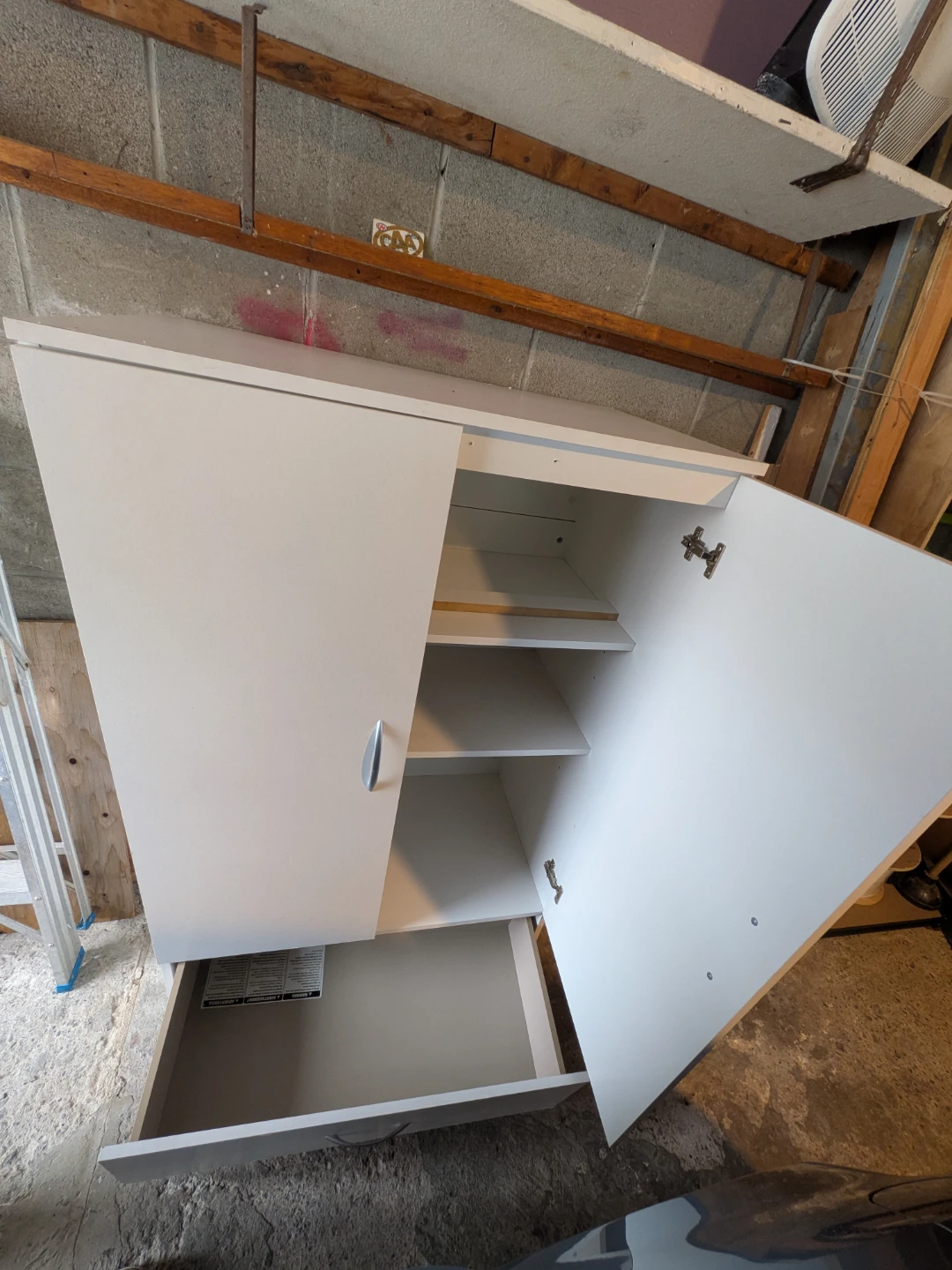 Heavy White Storage Cabinet with drawer - photo 4