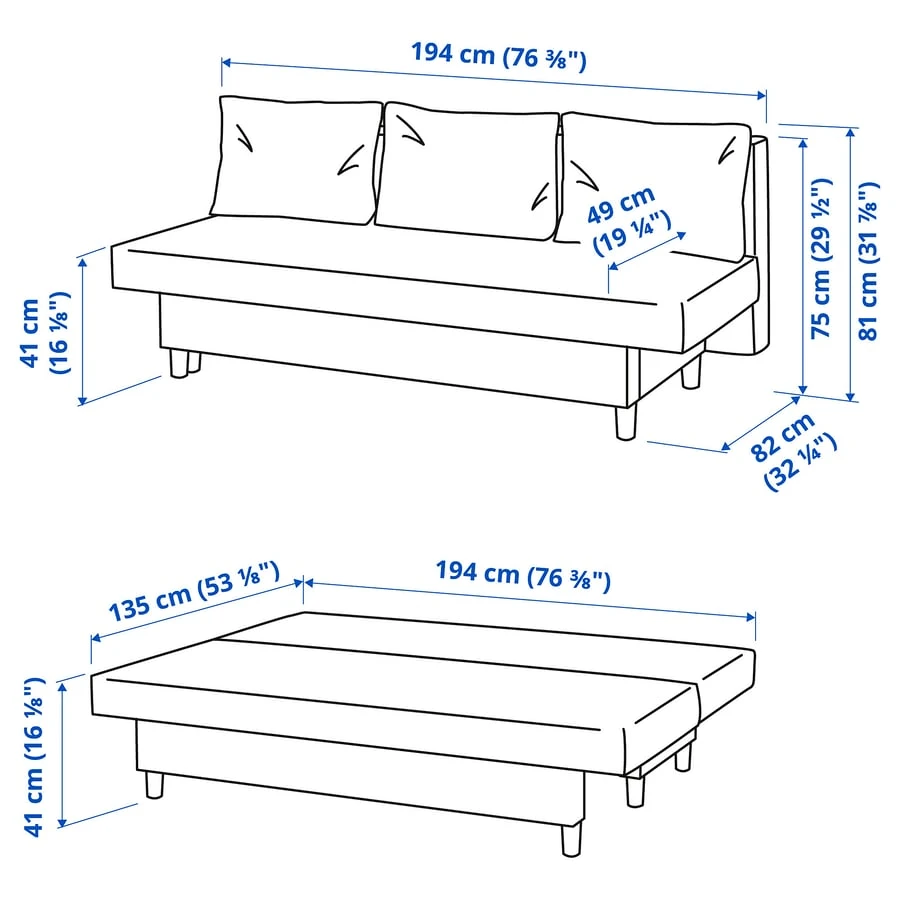 IKEA Sofa Bed with Storage - photo 5