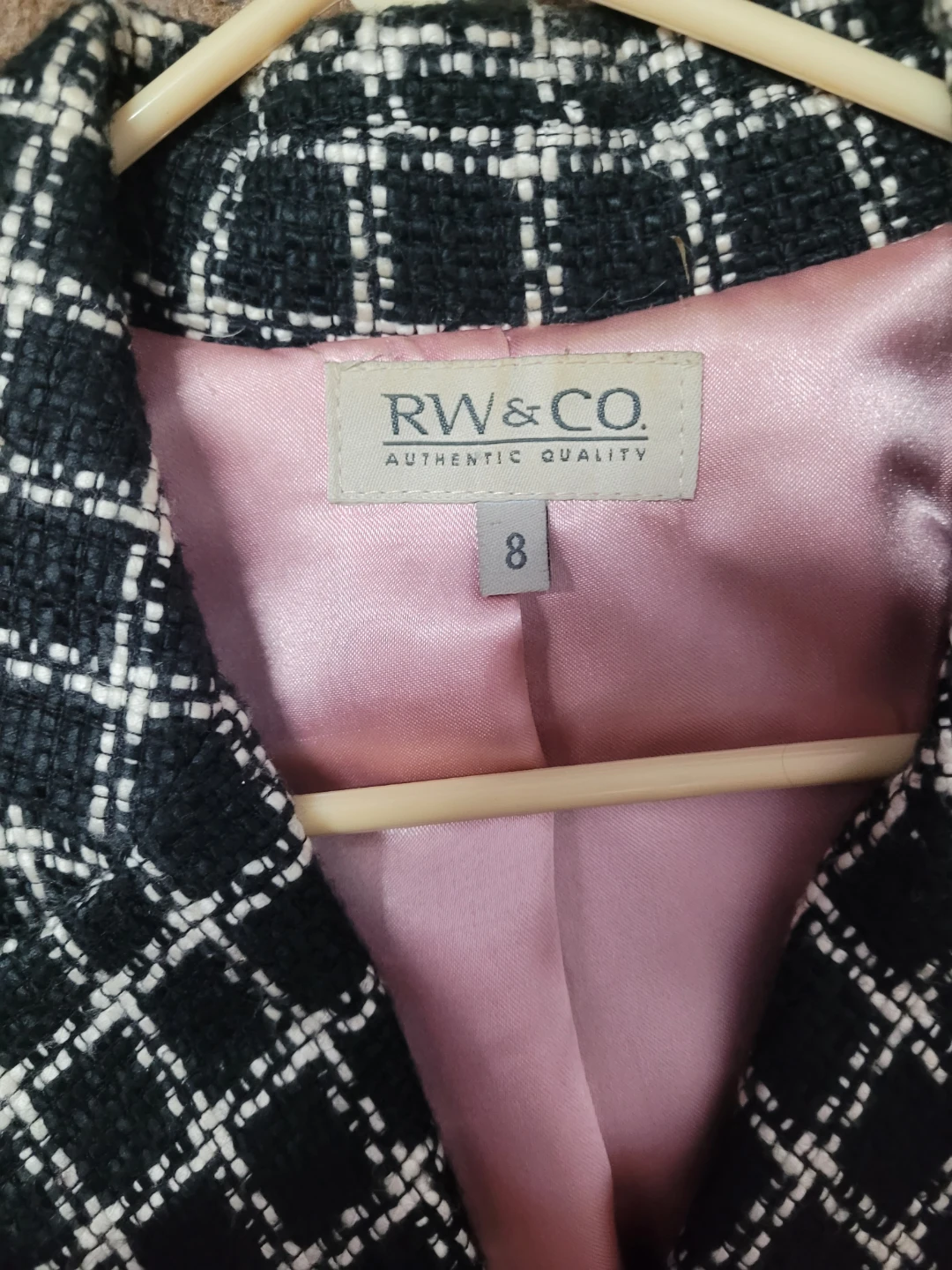 RW & CO. Black and White Checkered Blazer - photo 3