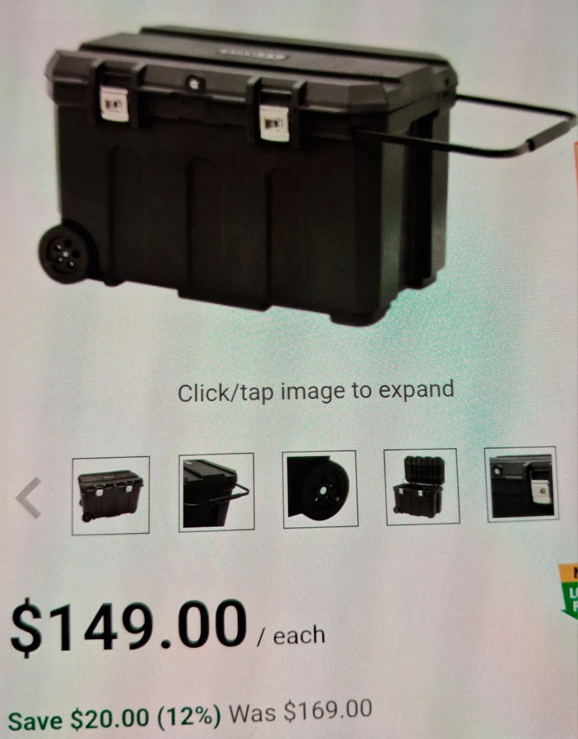 Stanley 50 Gallon 189L Mobile Job Chest