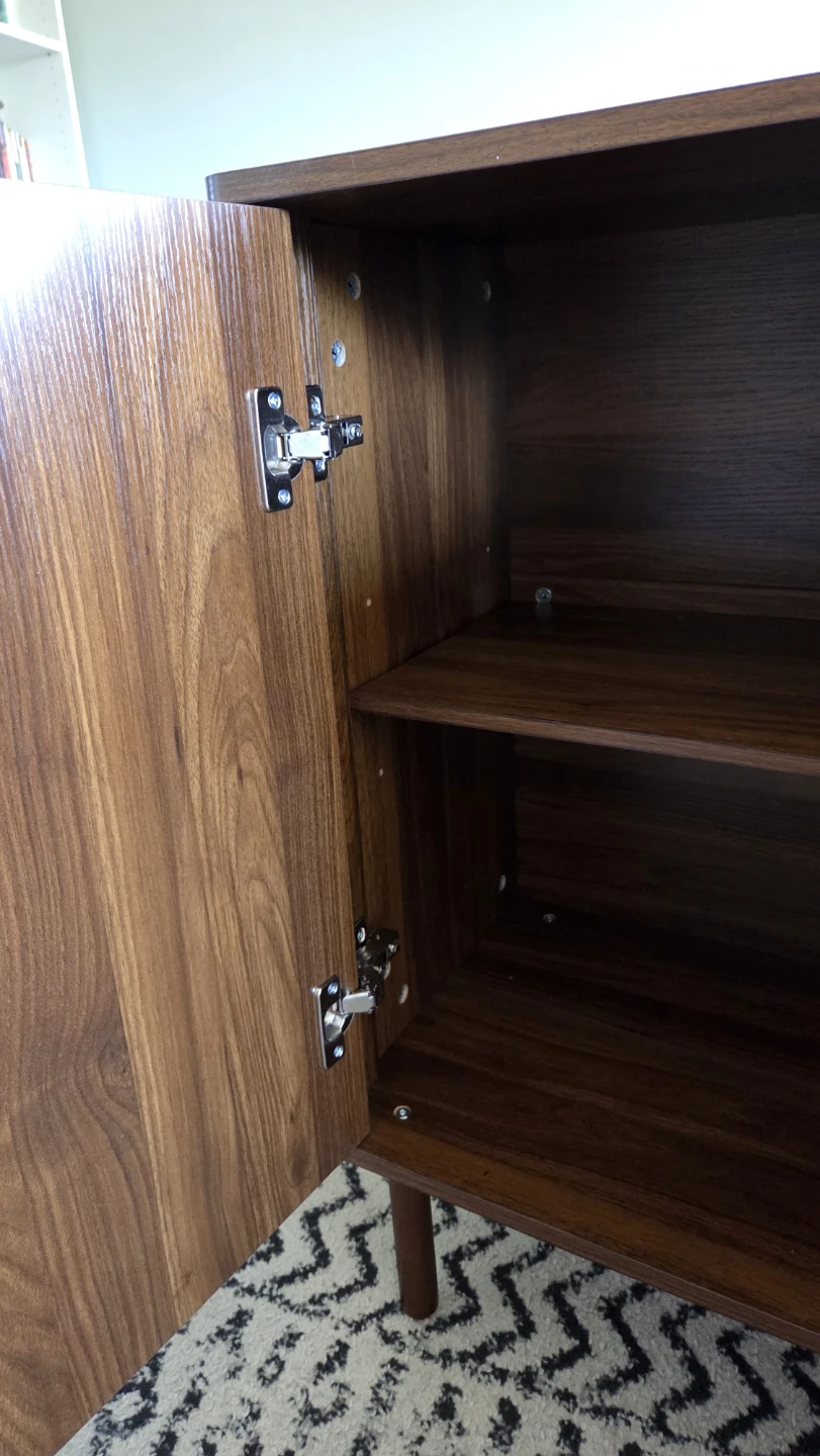 Mid-Century Walnut Storage Cabinet w/ 2 Shelves *new - photo 5