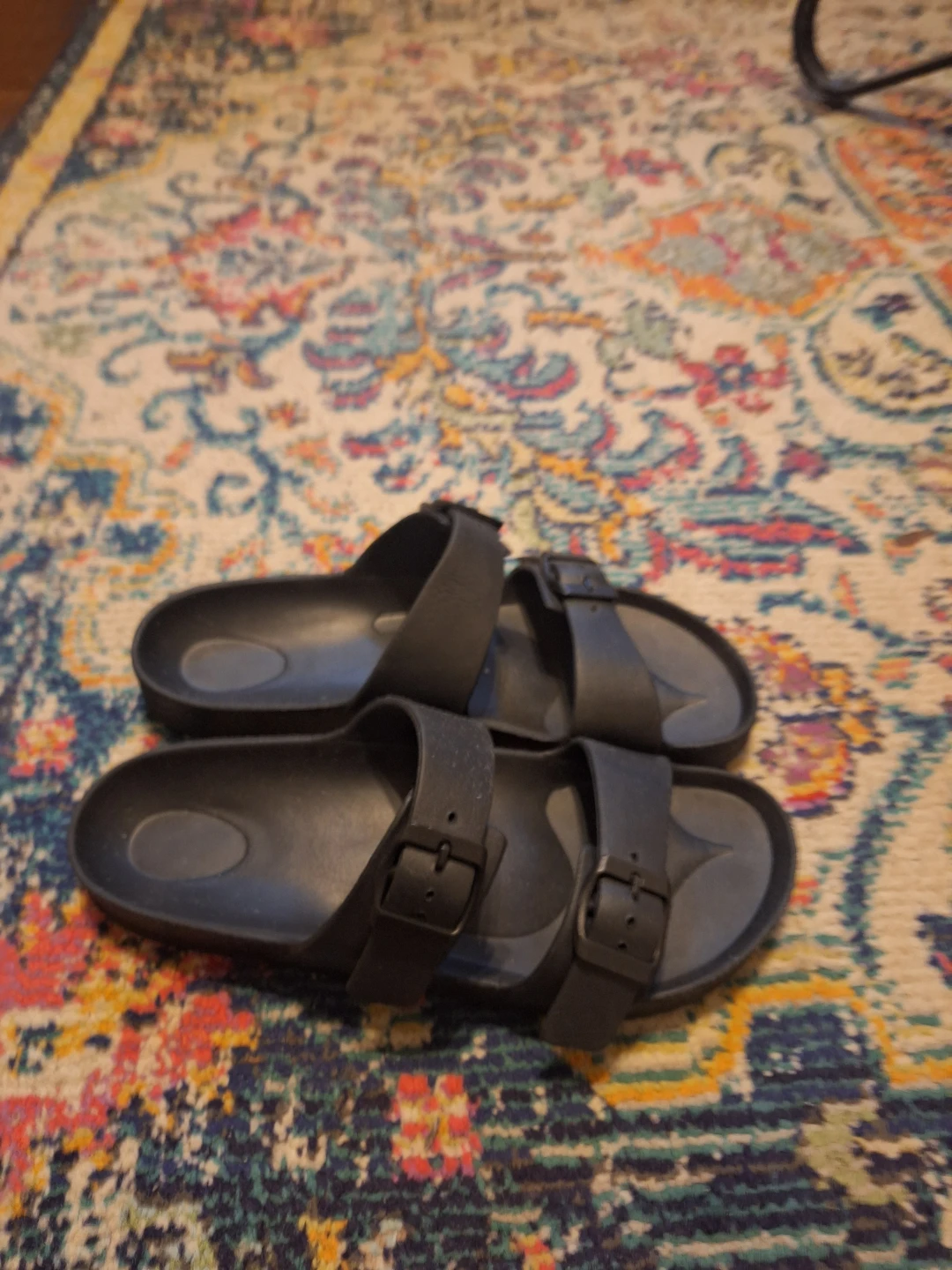 Size 10. Black Double-Strap Sandals - photo 2