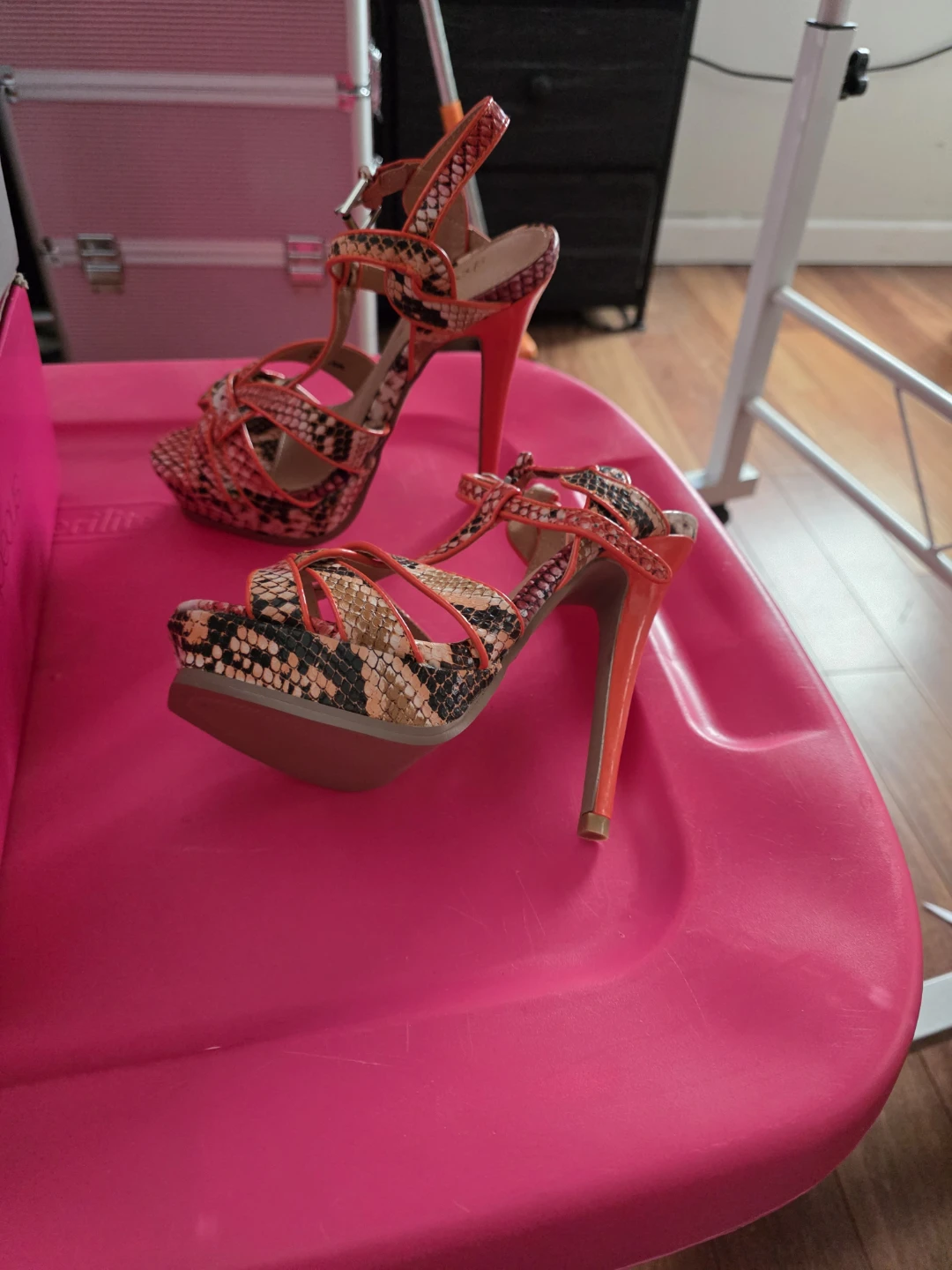 ShoeDazzle Elia Snakeskin Print Heels - photo 2