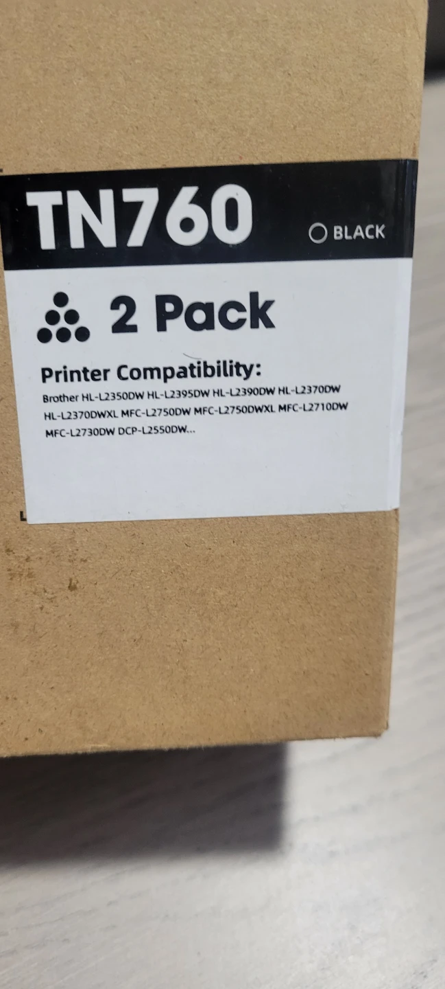 Brother TN760 Black Toner Cartridge 2 Pack