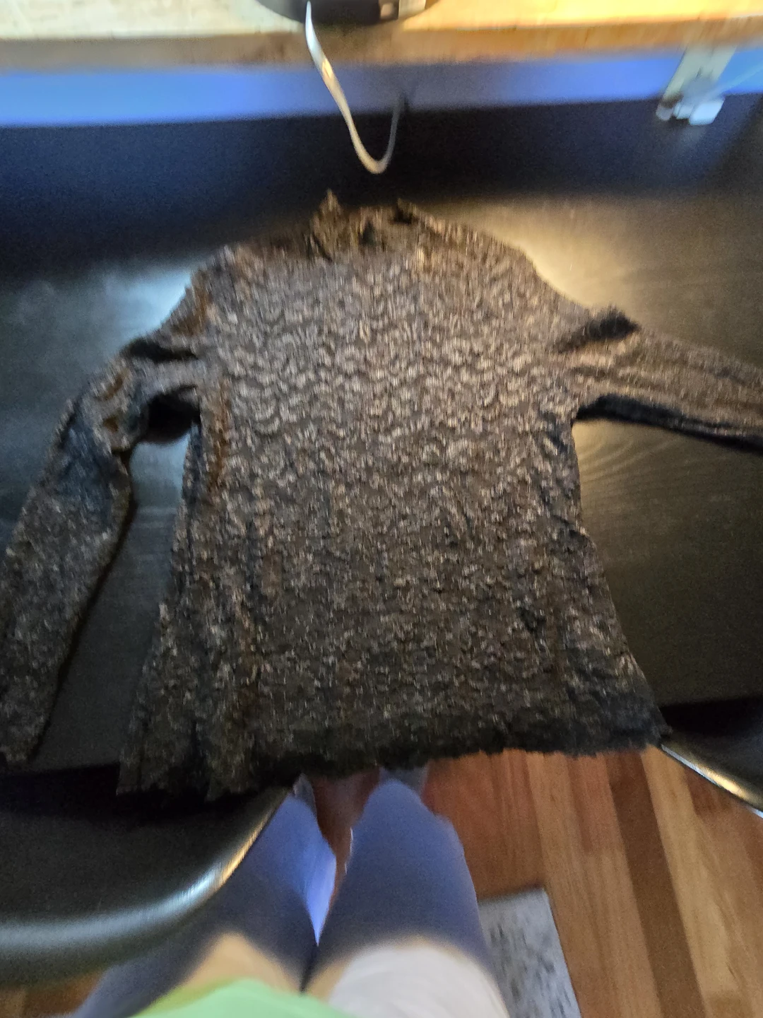 2 Lace Long Sleeve Lace Tops Silver Black Large - photo 4