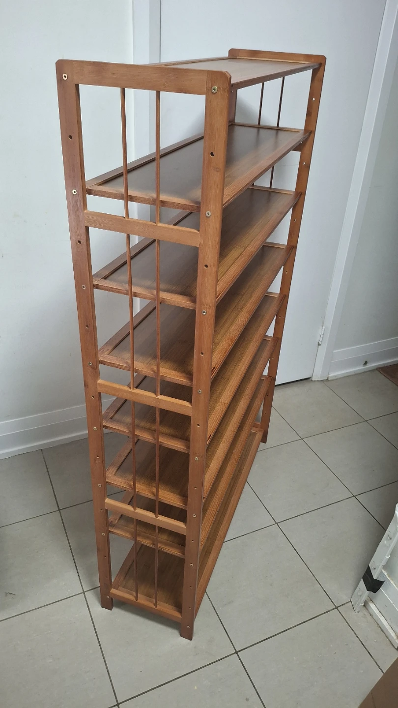 7-Tier Bamboo Shoe Rack shelf 79x25x125cm - photo 4