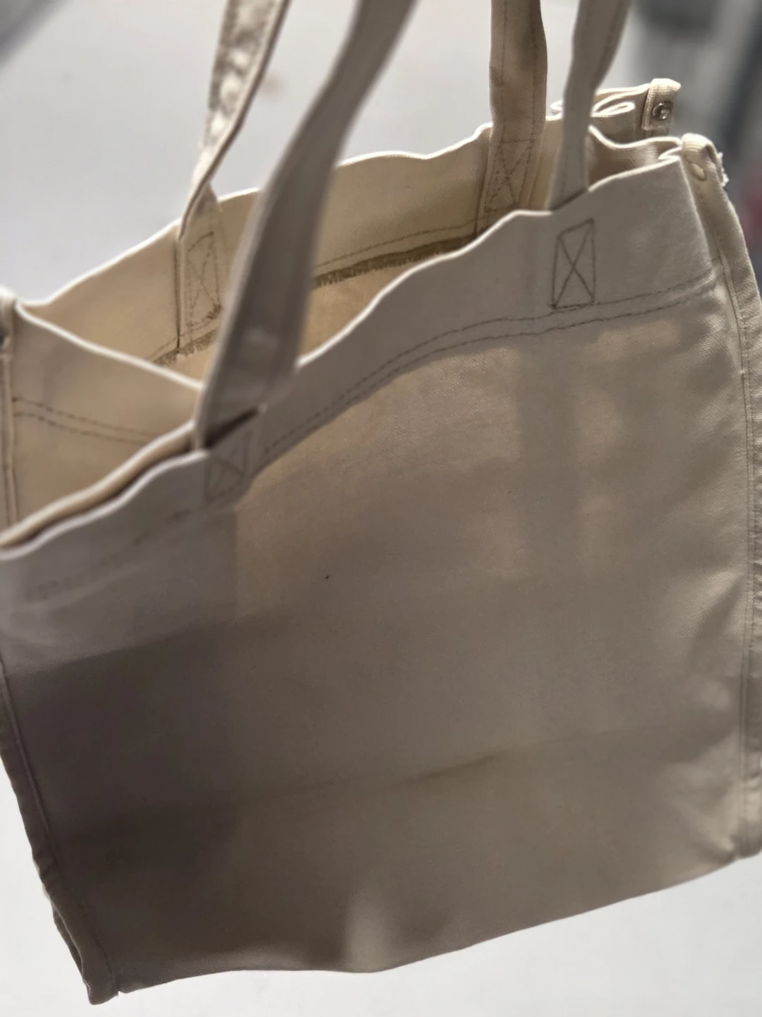 Beige Cotton Canvas Tote Bag - photo 5