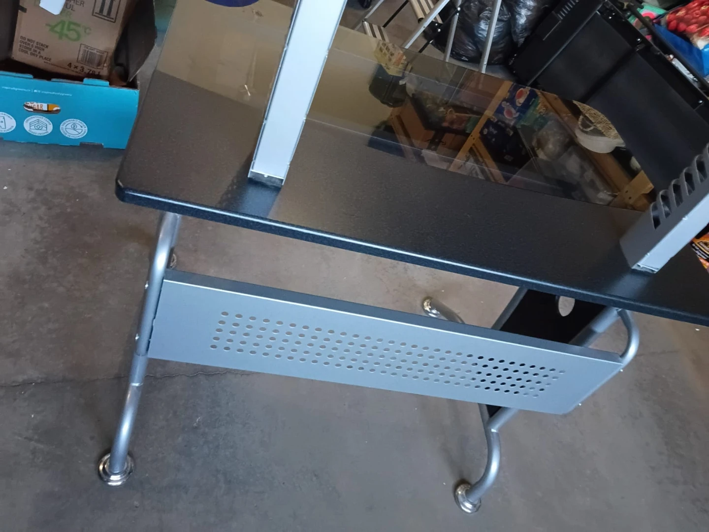 Modern Glass and Metal Computer Desk - photo 2