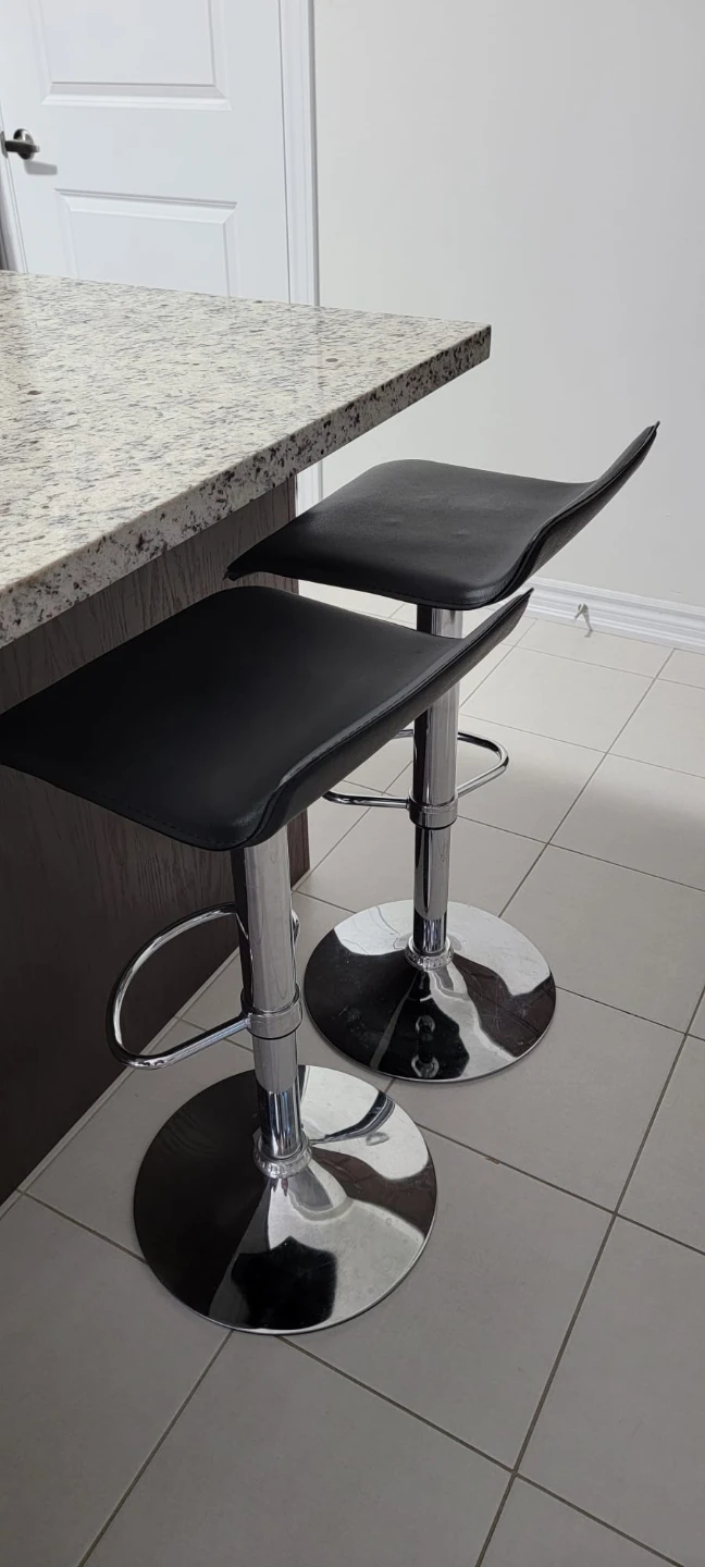 Set of 2 Black Adjustable Bar Stools