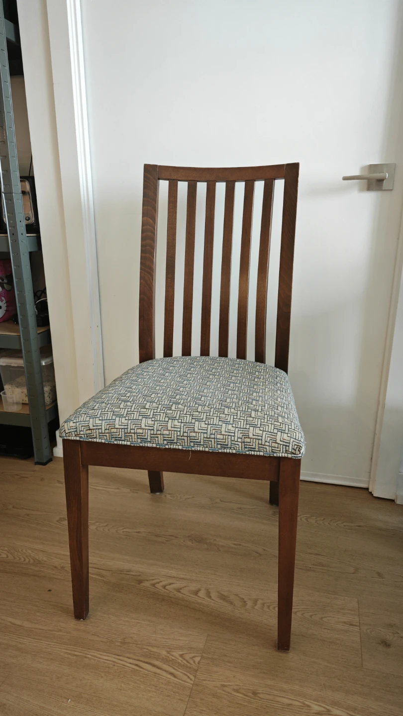 Wooden Dining Chair with Patterned Seat