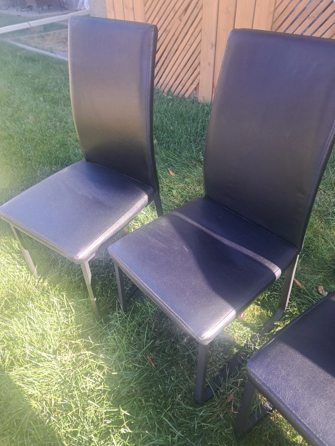 Black Dining Chairs and Table Top Set - photo 5