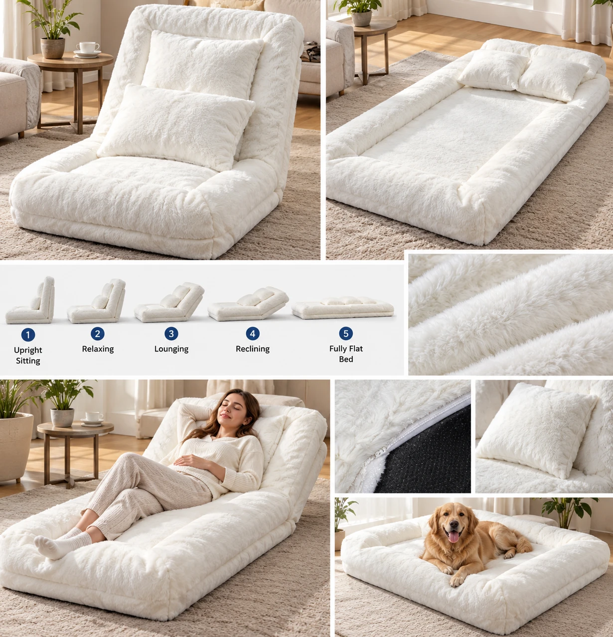 🤍🐾 BRAND NEW – Luxury Oversized Human Dog Bed / Recliner - photo 2