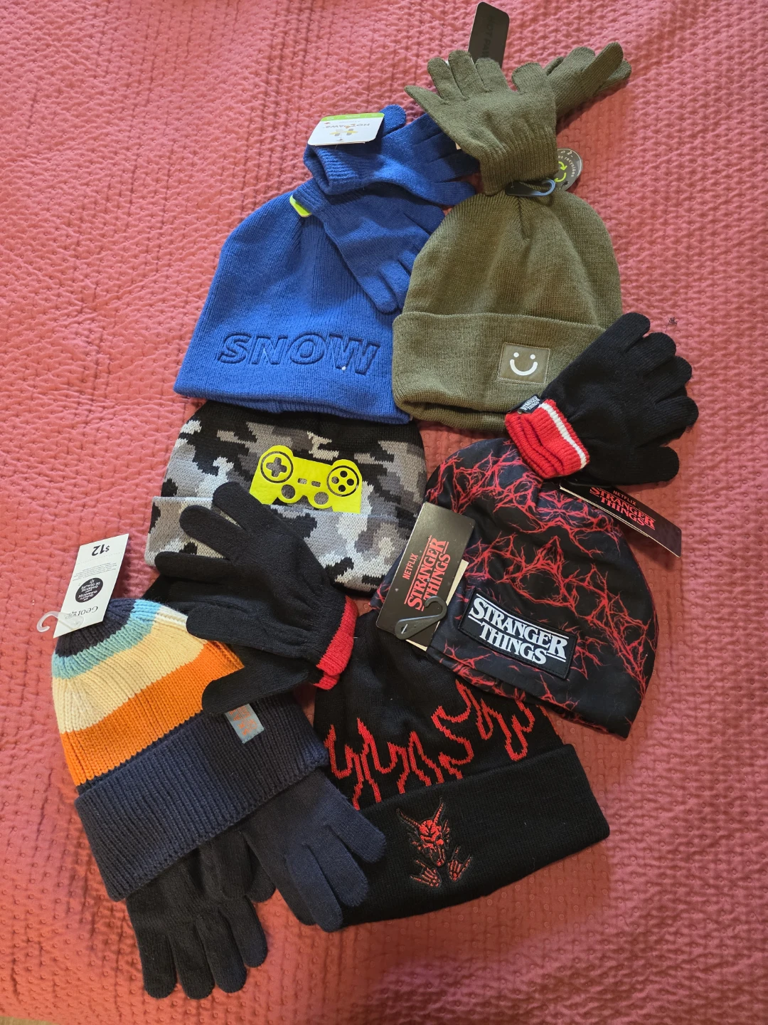 Set of 6 Winter Toque and Glove Sets