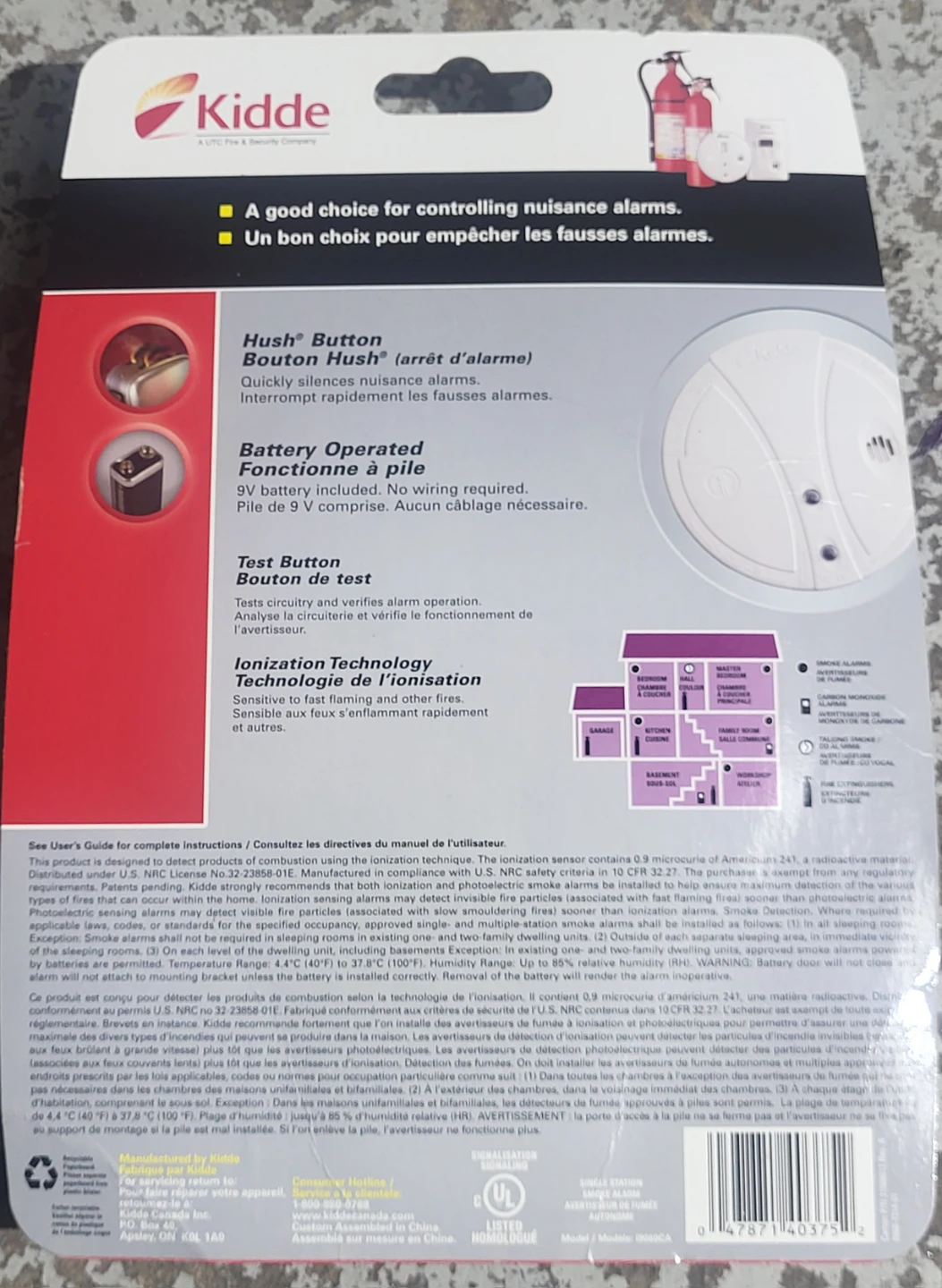 Kidde Smoke Alarm with Hush Button i9060CA - photo 2