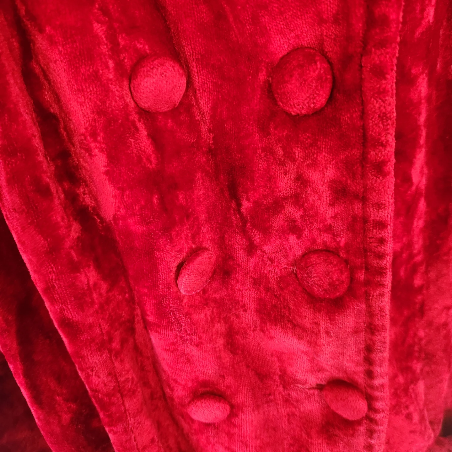 Vintage Red Velvet Double Breasted Coat - photo 3