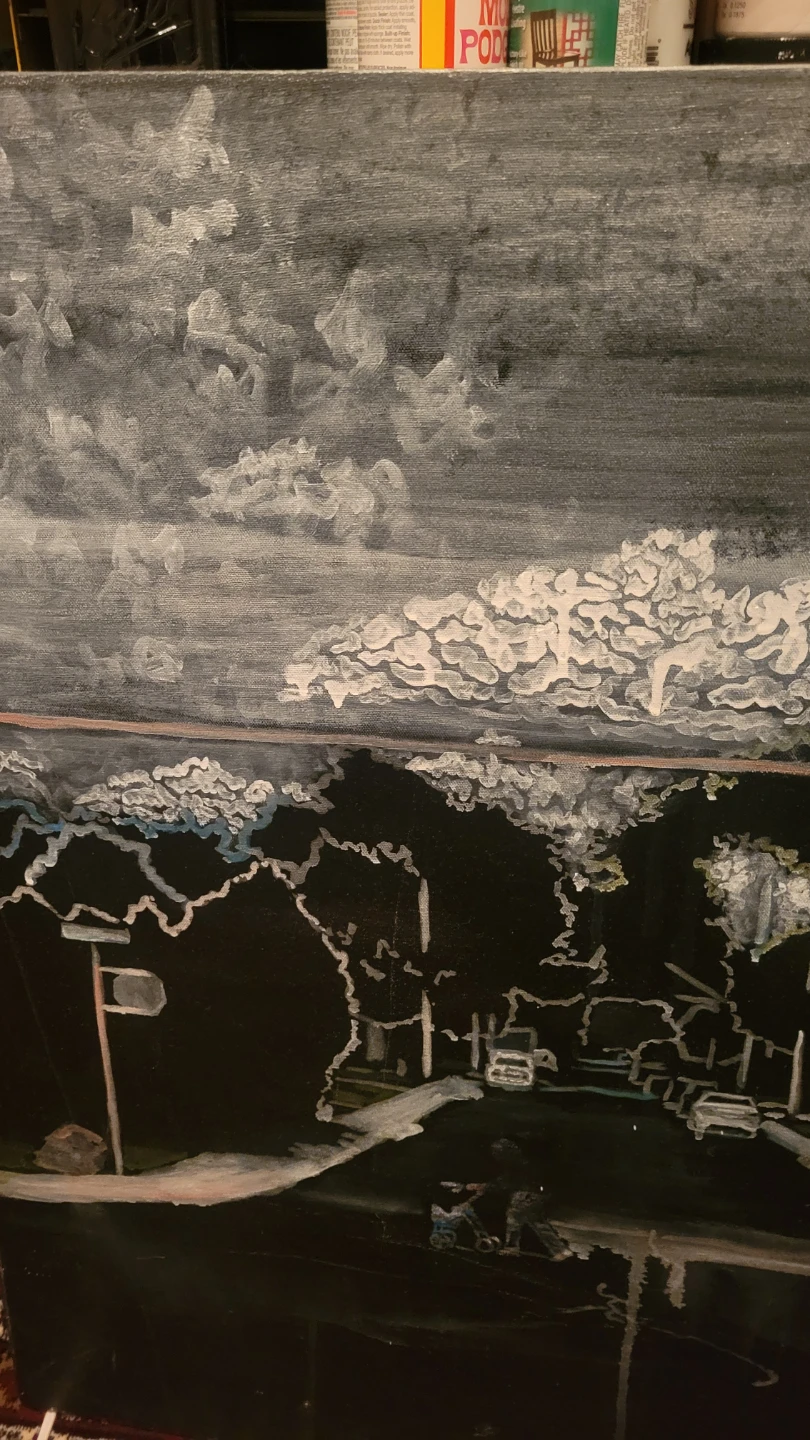 Original Night Landscape Painting. Art. Hamilton Street Scene - photo 5