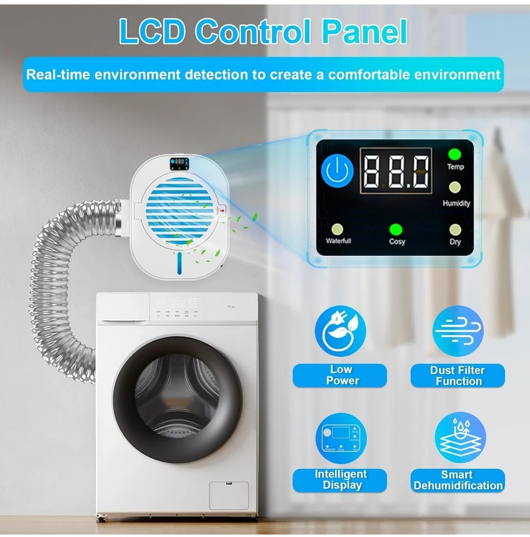 4-in-1 Indoor Dryer Vent With Dehumidifier for Protect Furniture