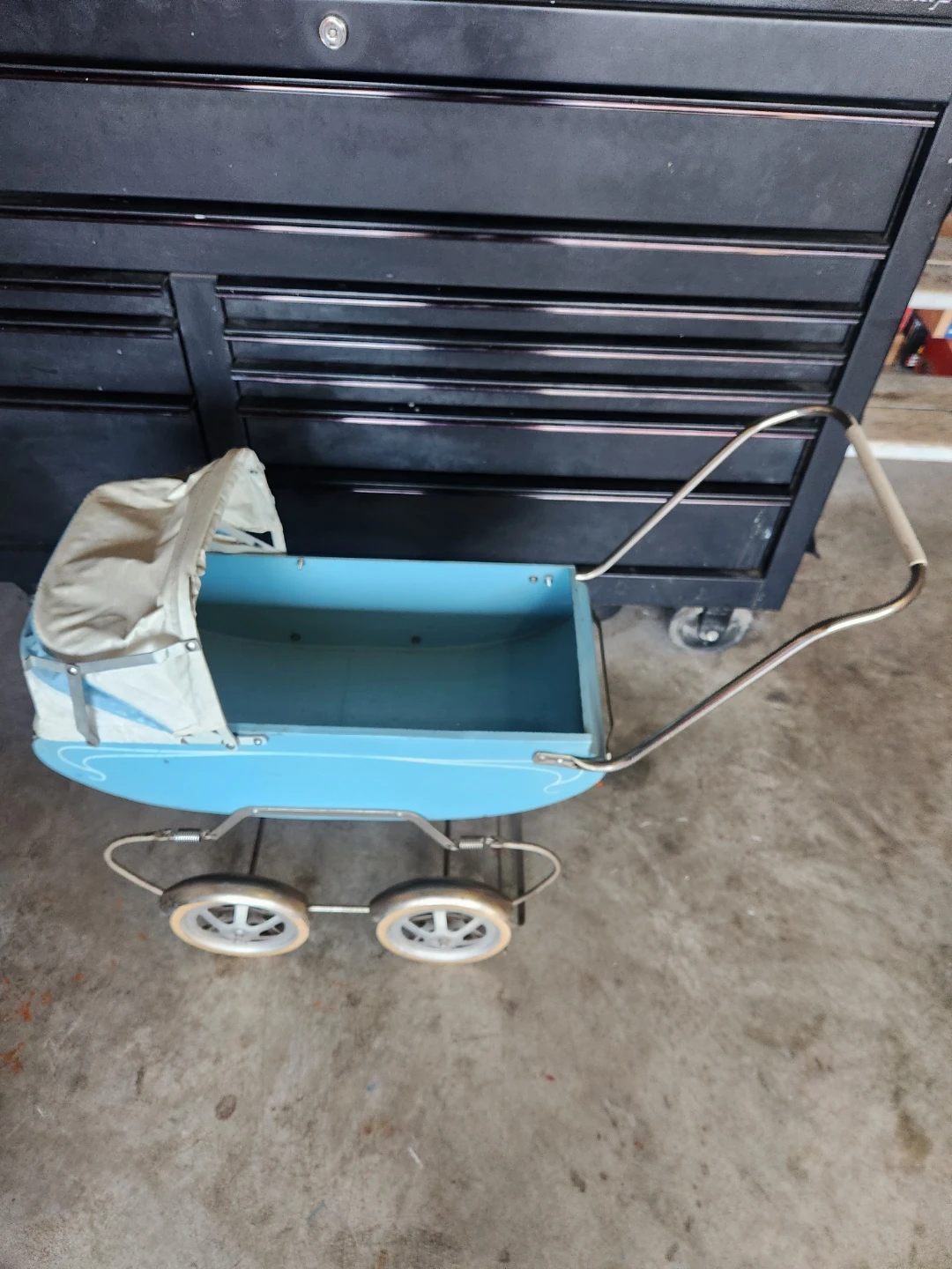 Vintage Metal Toy Doll Carriage
