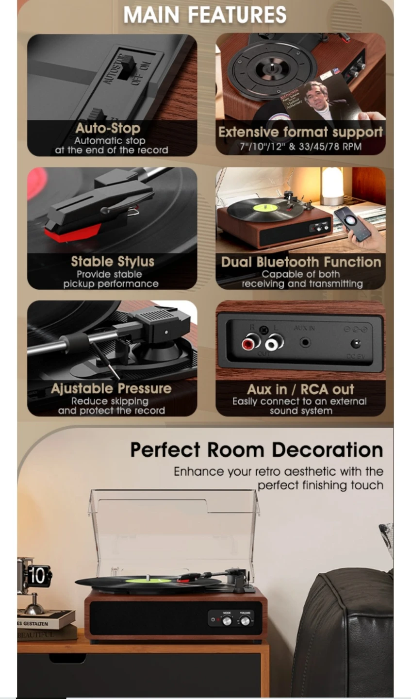 FYDEE Vinyl Record Player - photo 2