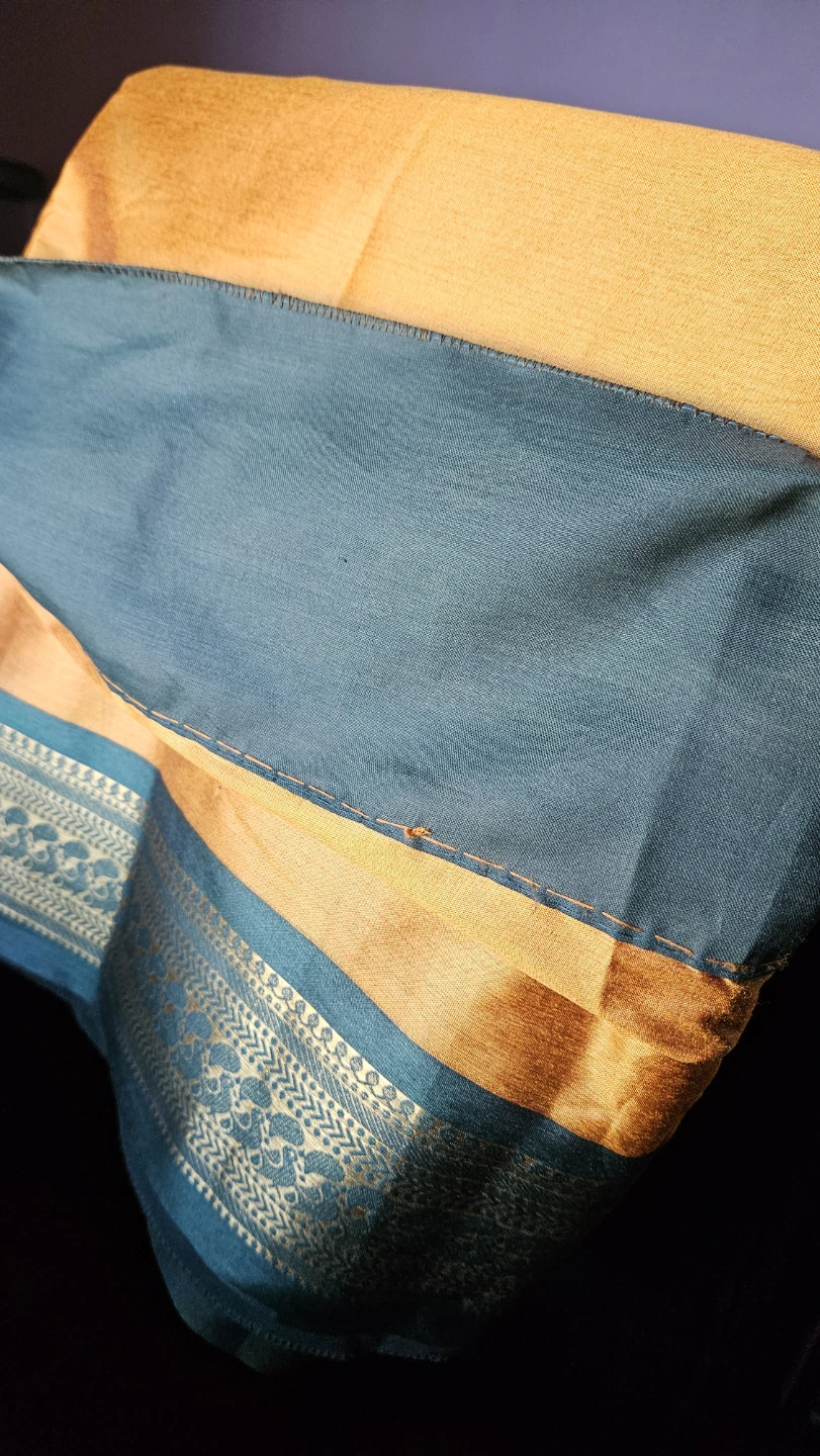 Mustard Yellow Saree with Green Border - photo 5