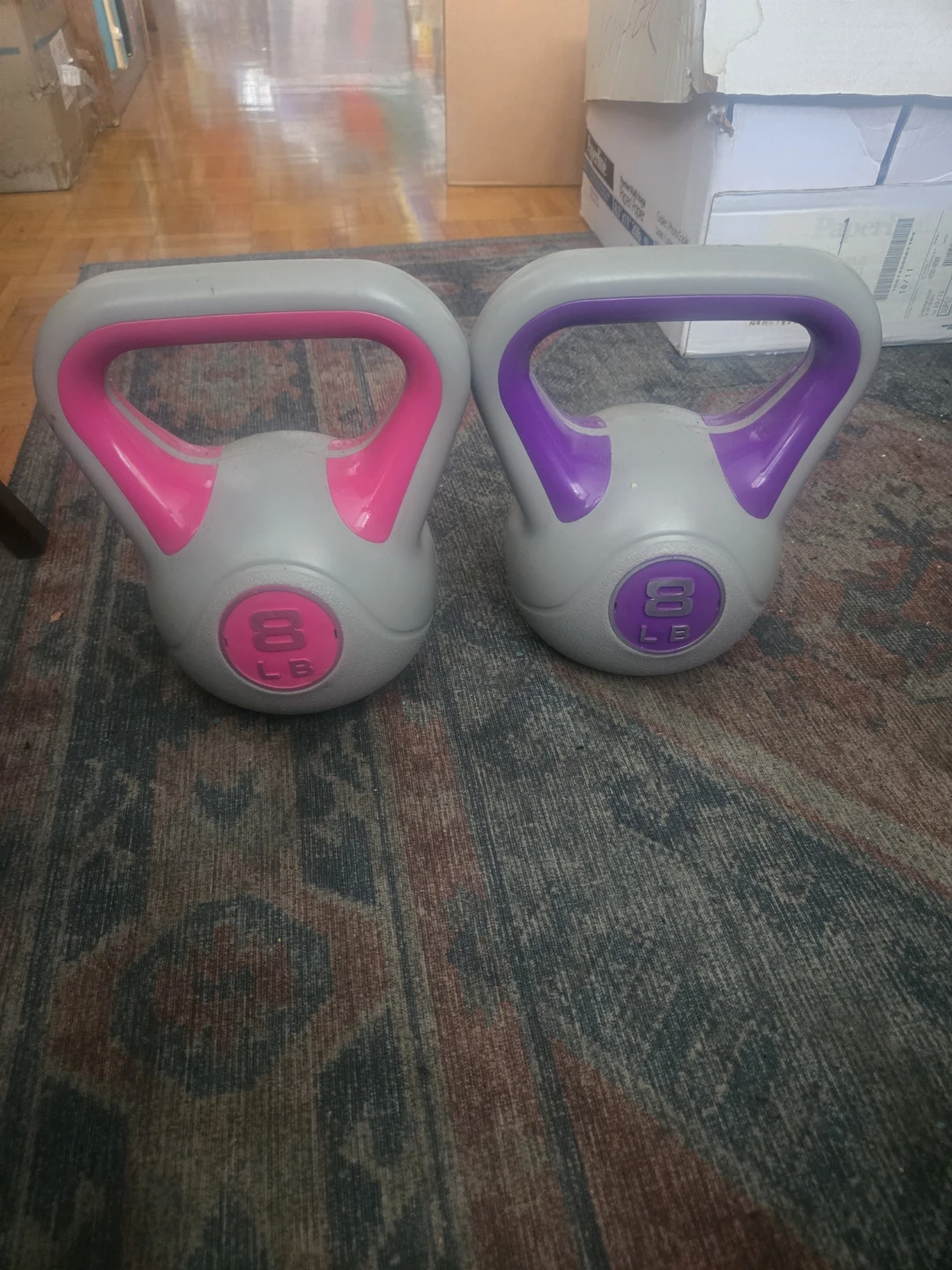 Two 8 lb Kettlebells