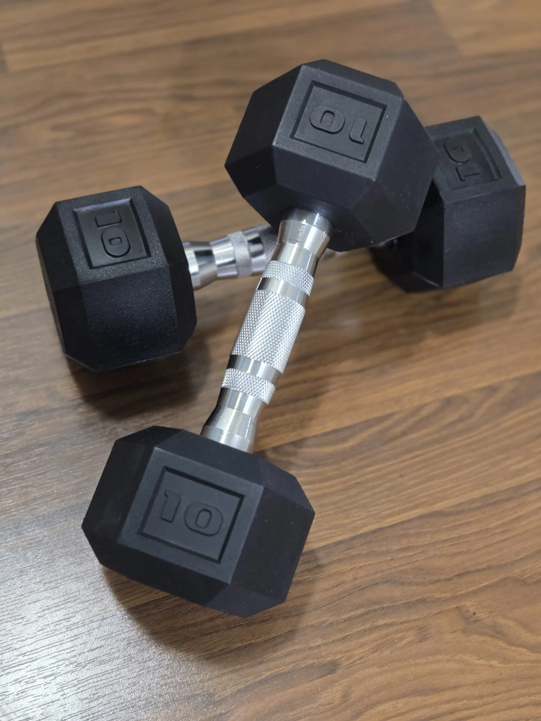 10lb Rubber Hex Dumbbells - Sold individually, New