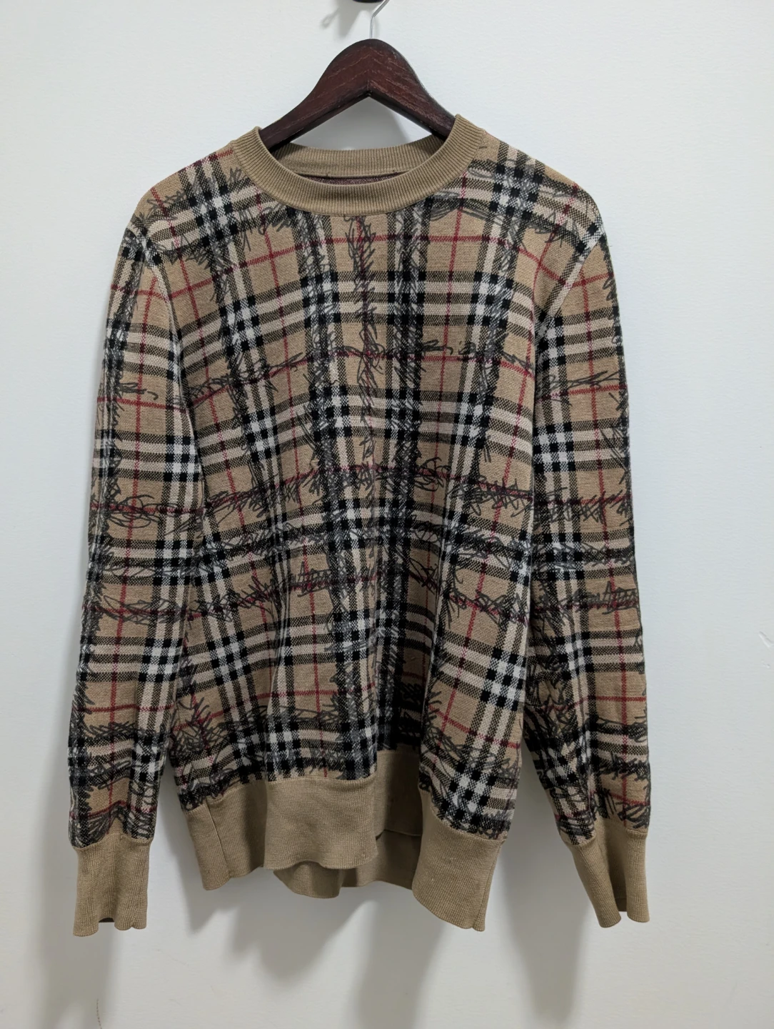 Burberry Check Crewneck Sweater