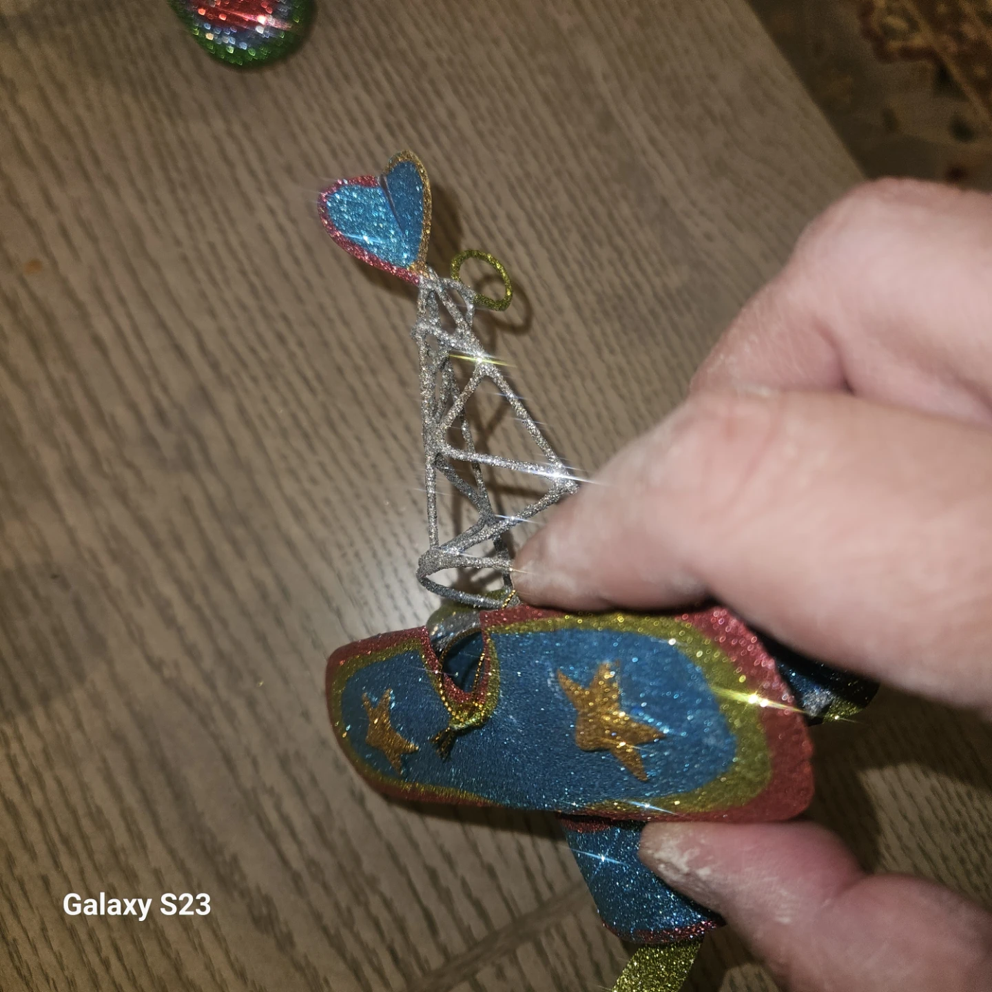 Glittery Airplane Christmas Tree Ornament - photo 4