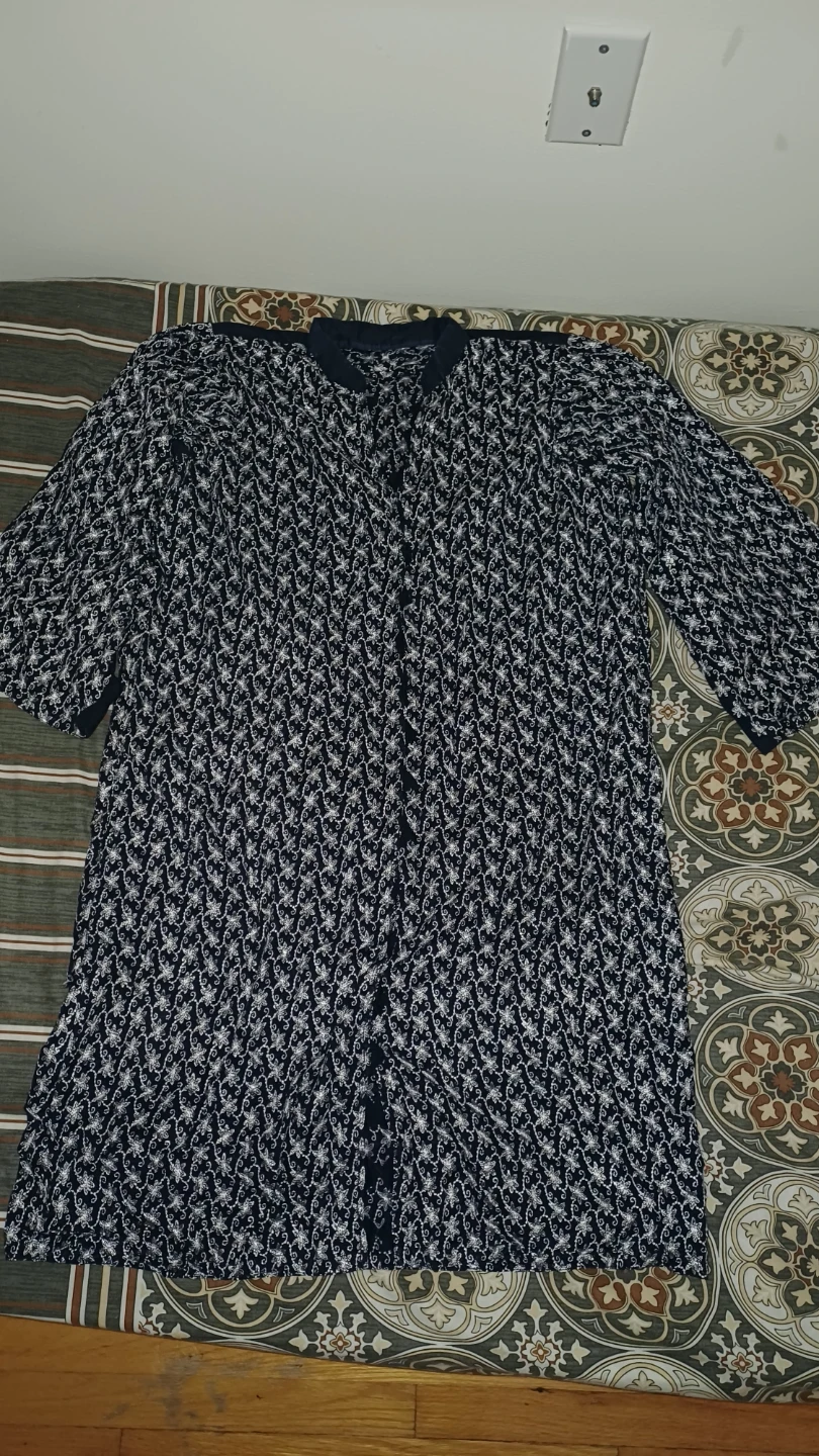 Blue and White Fully Embroidered Tunic - photo 2