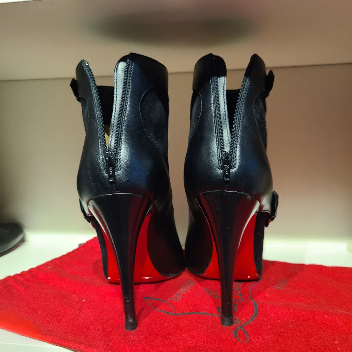 Christian Louboutin Black Suede and Leather Ankle Boots - photo 3